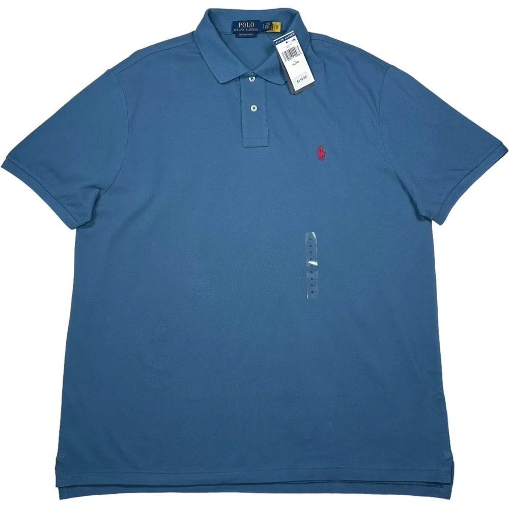 NWT Polo Ralph Lauren Custom Slim Fit Pastel Blue 100% Cotton Size XL Retail 110